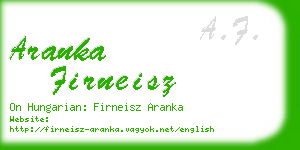 aranka firneisz business card